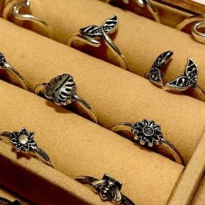 Brand New Set of 12 Silver BOHO Stacking Rings